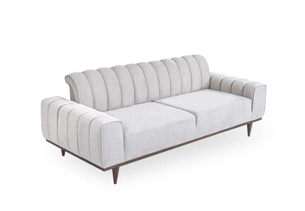 Aico by Michael Amini - Balboa Chenille Sofa - Shell Gray/Warm Walnut - LFR-BLBA815-SHL-218 veiw 10