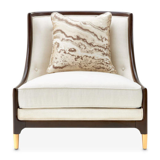 AICO by Michael Amini - Belmont Place Accent Chair - Cream/Espresso - 9085834-CREAM-409 veiw 1