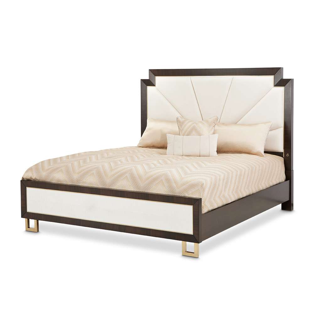 AICO by Michael Amini - Belmont Place East King Upholstered Bed - Espresso - 9085000EK3-409 veiw 1