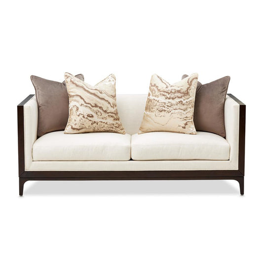 AICO by Michael Amini - Belmont Place Loveseat - Cream/Espresso - 9085825-CREAM-409 veiw 1