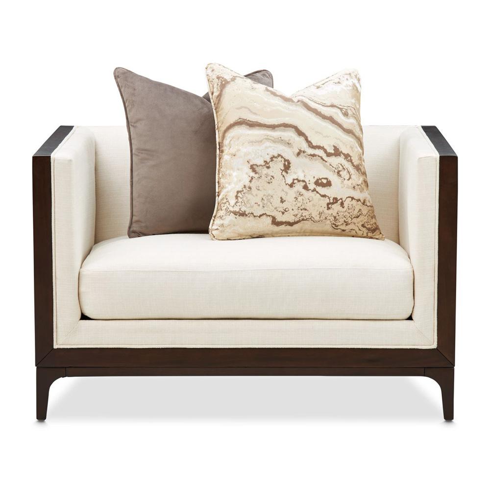 AICO by Michael Amini - Belmont Place Matching Chair - Cream/Espresso - 9085835-CREAM-409 veiw 1