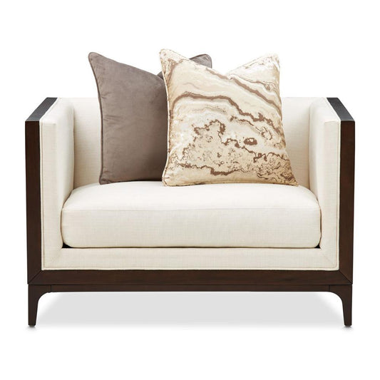 AICO by Michael Amini - Belmont Place Matching Chair - Cream/Espresso - 9085835-CREAM-409 veiw 1