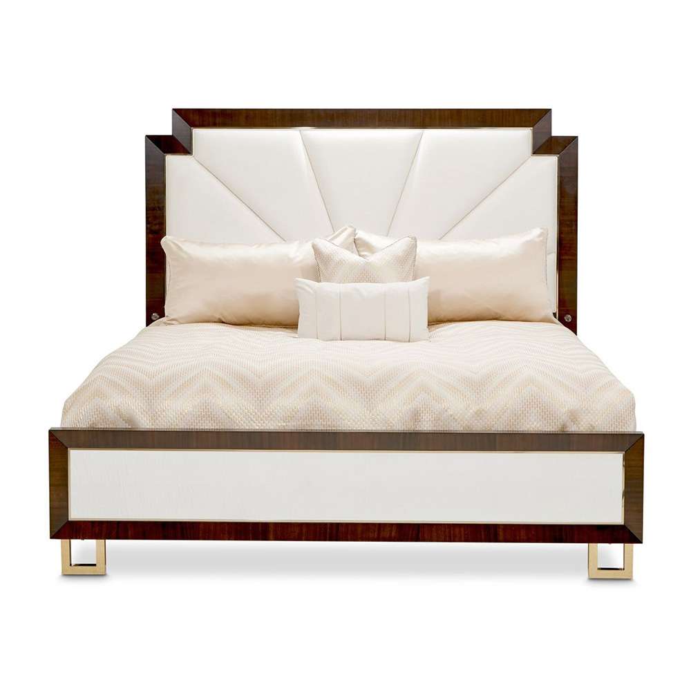 AICO by Michael Amini - Belmont Place Queen Upholstered Bed - Espresso - 9085000QN3-409 veiw 1