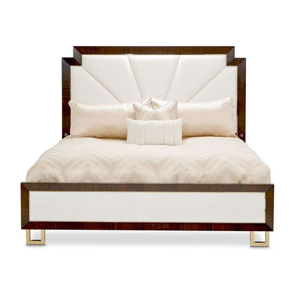 AICO by Michael Amini - Belmont Place Queen Upholstered Bed - Espresso - 9085000QN3-409 veiw 1