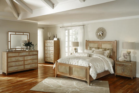 AICO by Michael Amini - Biscayne West King Panel Bed in Sand veiw 2