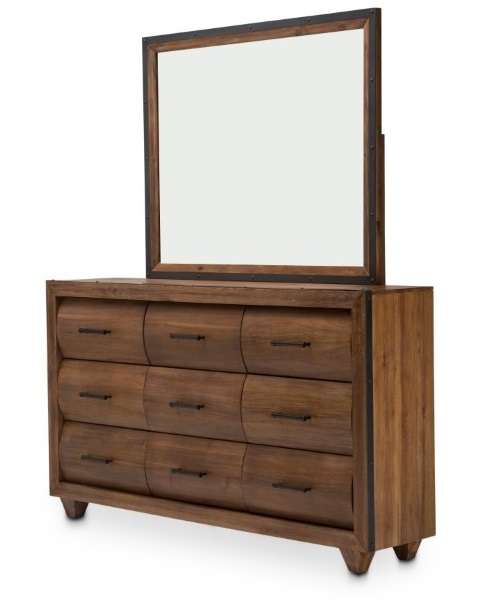 AICO by Michael Amini - Brooklyn Walk - Dresser & Mirror - Burnt Umber - KI-BRKW050-60-408 veiw 1