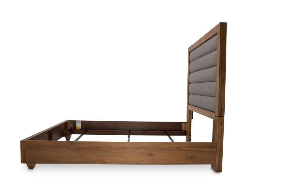 AICO by Michael Amini - Brooklyn Walk - Eastern King Panel Bed with Fabric Insert - Burnt Umber - KI-BRKW014EK-408N veiw 5