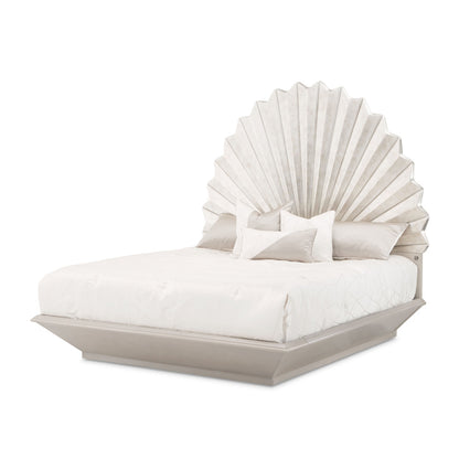 AICO by Michael Amini - Fantosini King Fan Bed - Silver Leaf - 9091000EK3-834 view 1