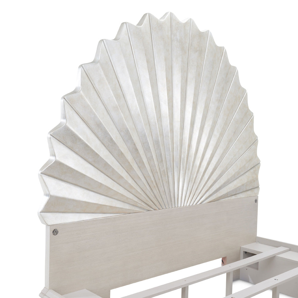 AICO by Michael Amini - Fantosini King Fan Bed - Silver Leaf - 9091000EK3-834 view 6