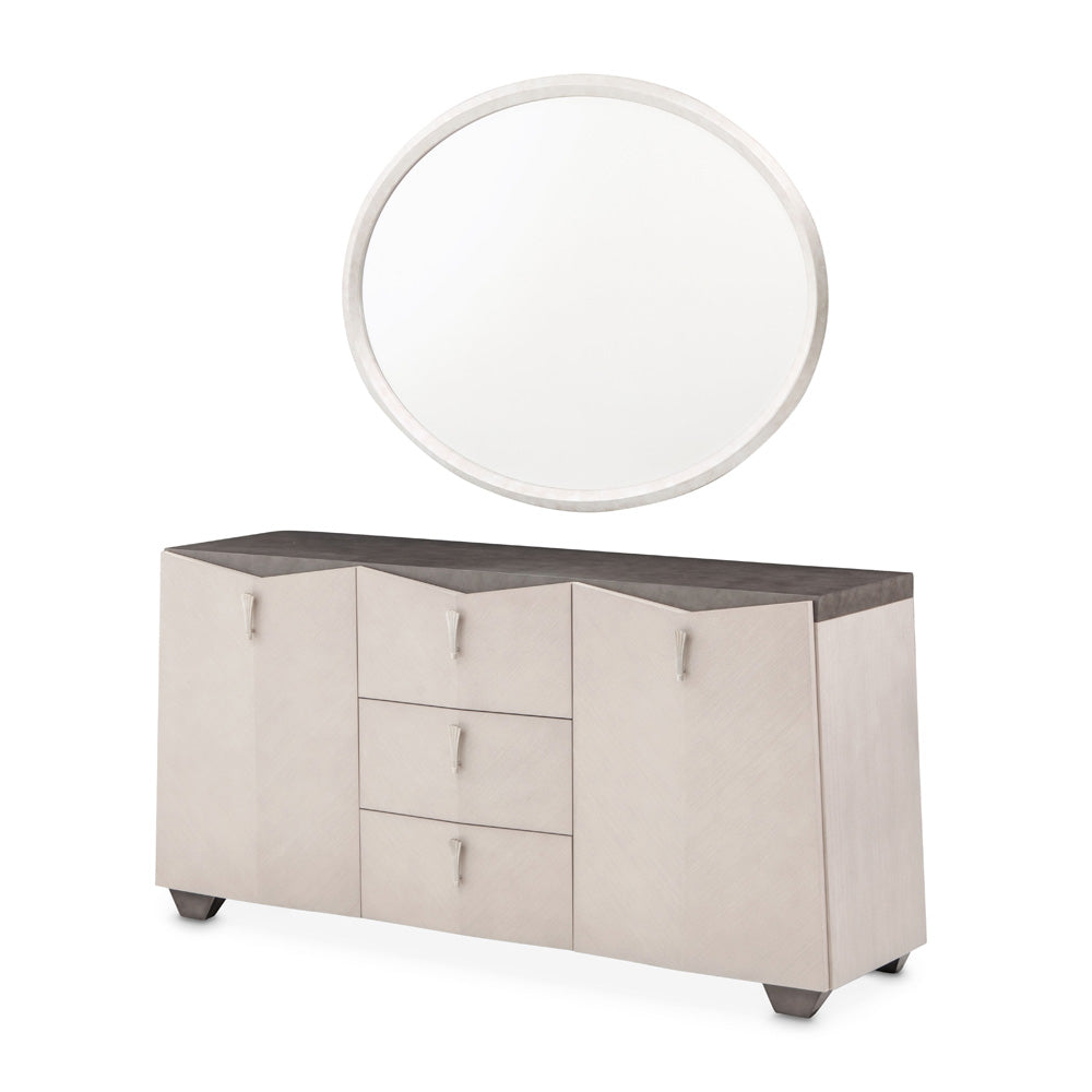 AICO by Michael Amini - Fantosini Sideboard with Mirror - Silver Mist - 9091007-260-823 view 1