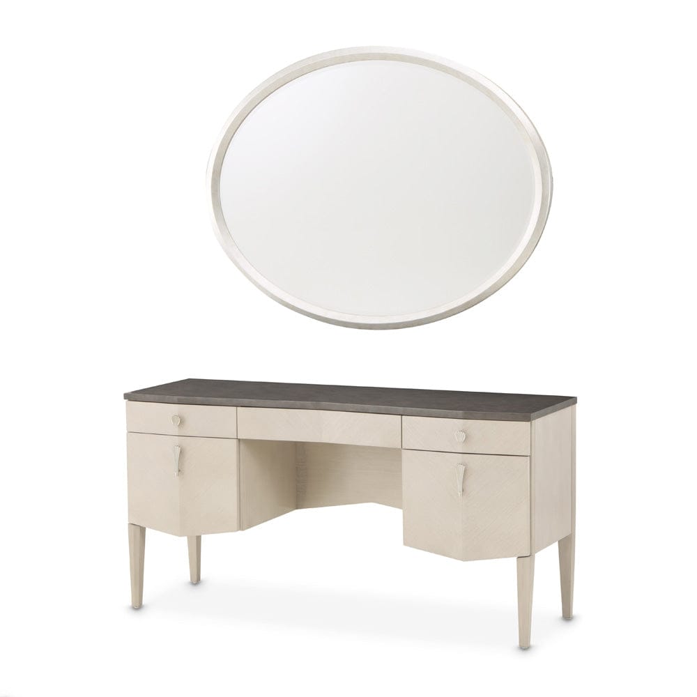 AICO by Michael Amini - Fantosini Vanity with Mirror - Silver Mist - 9091058VAN2-823 view 1