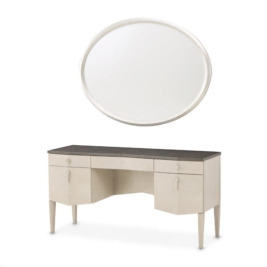 AICO by Michael Amini - Fantosini Vanity with Mirror - Silver Mist - 9091058VAN2-823 view 1