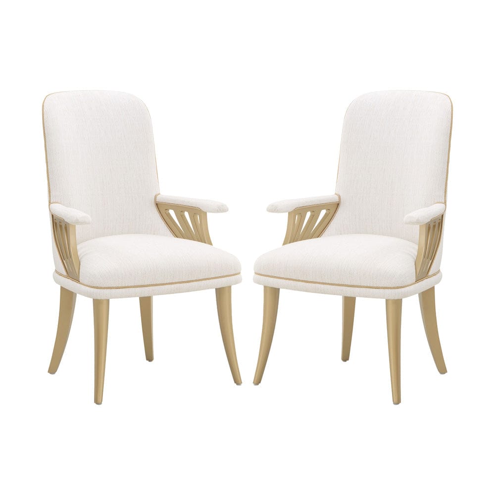 AICO by Michael Amini - La Terrazza Dining Arm Chair, Set of 2 - Creamy Pearl - 9092004A-112 view 1