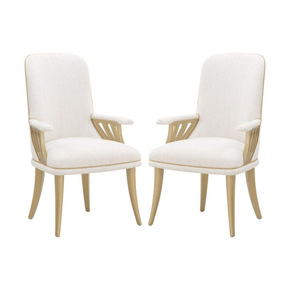 AICO by Michael Amini - La Terrazza Dining Arm Chair, Set of 2 - Creamy Pearl - 9092004A-112 view 1