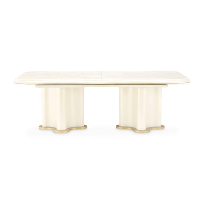 AICO by Michael Amini - La Terrazza Double Pedestal Dining Table - Creamy Pearl - 9092002-112 view 5