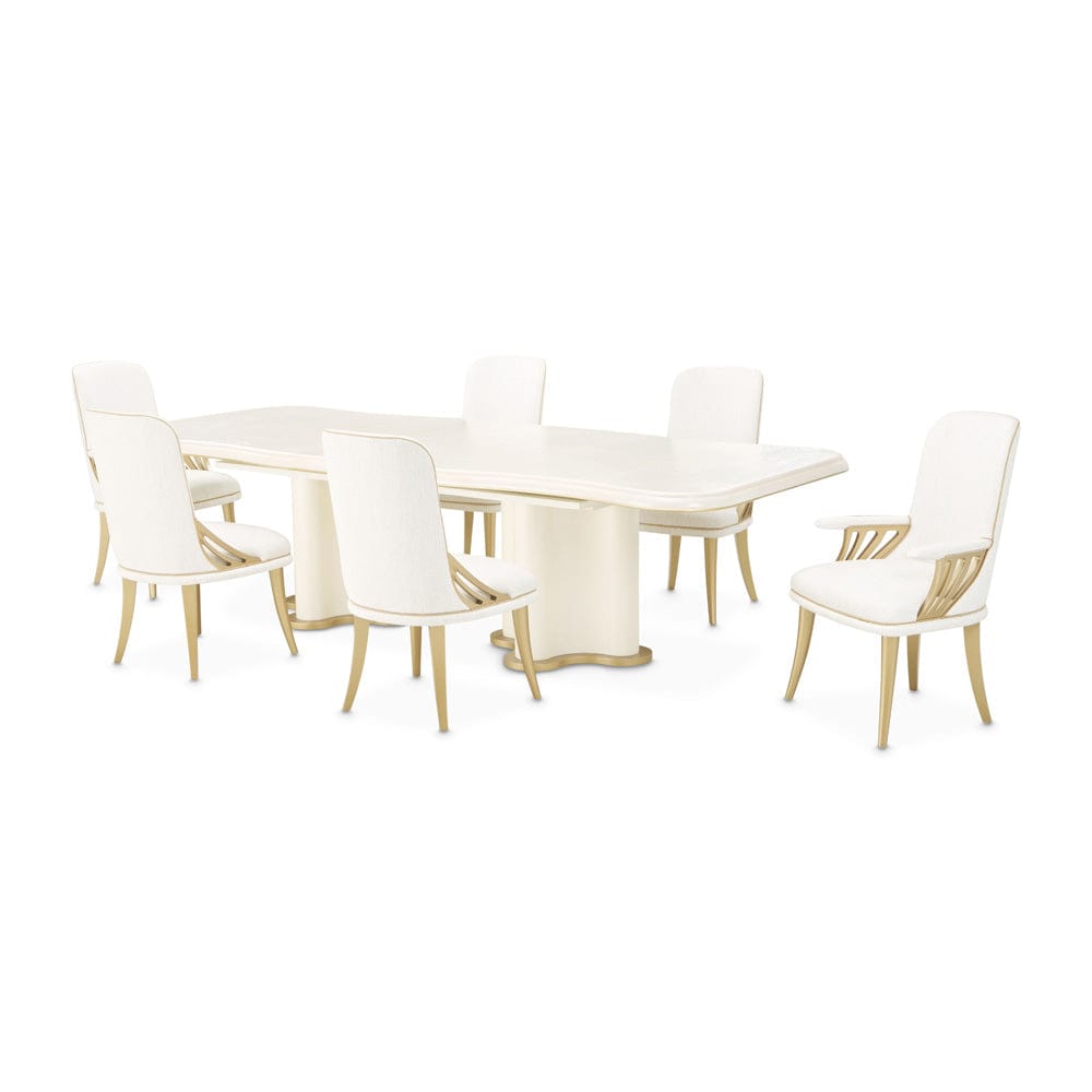AICO by Michael Amini - La Terrazza Double Pedestal Dining Table - Creamy Pearl - 9092002-112 view 11