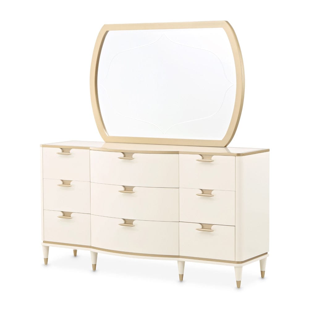 AICO by Michael Amini - La Terrazza Dresser with Mirror - Creamy Pearl - 9092050SA-60-112 view 1