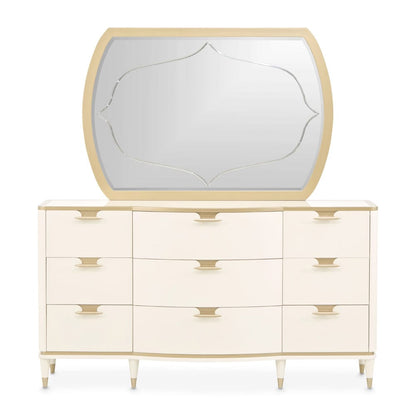 AICO by Michael Amini - La Terrazza Dresser with Mirror - Creamy Pearl - 9092050SA-60-112 view 2