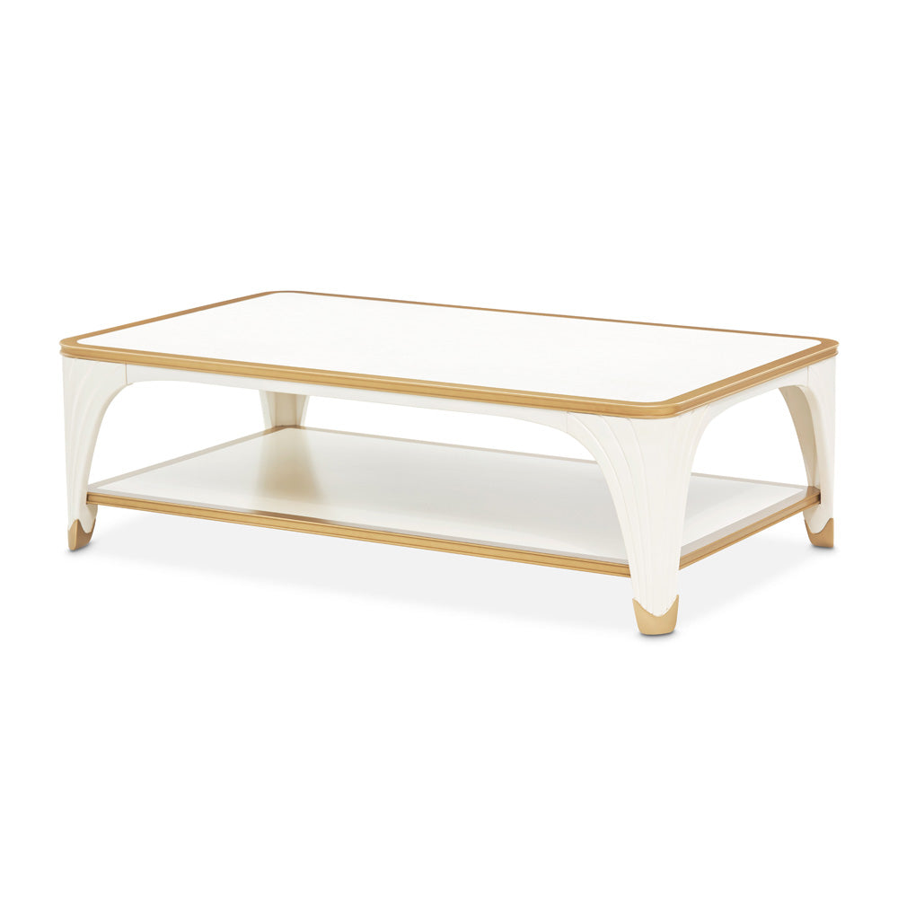AICO by Michael Amini - La Terrazza Rectangular Cocktail Table - Creamy Pearl - 9092201-112 view 1