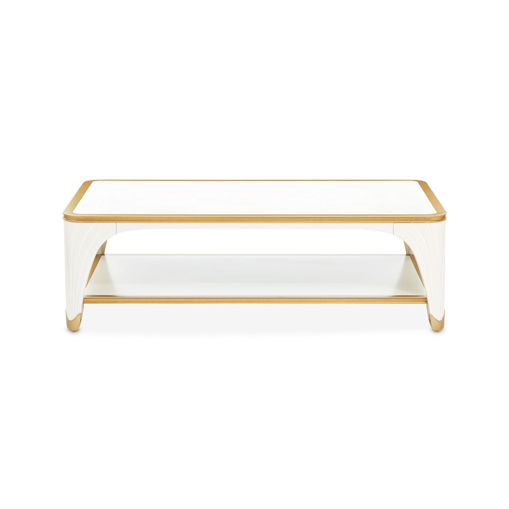 AICO by Michael Amini - La Terrazza Rectangular Cocktail Table - Creamy Pearl - 9092201-112 view 2
