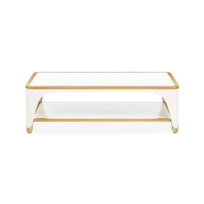 AICO by Michael Amini - La Terrazza Rectangular Cocktail Table - Creamy Pearl - 9092201-112 view 2