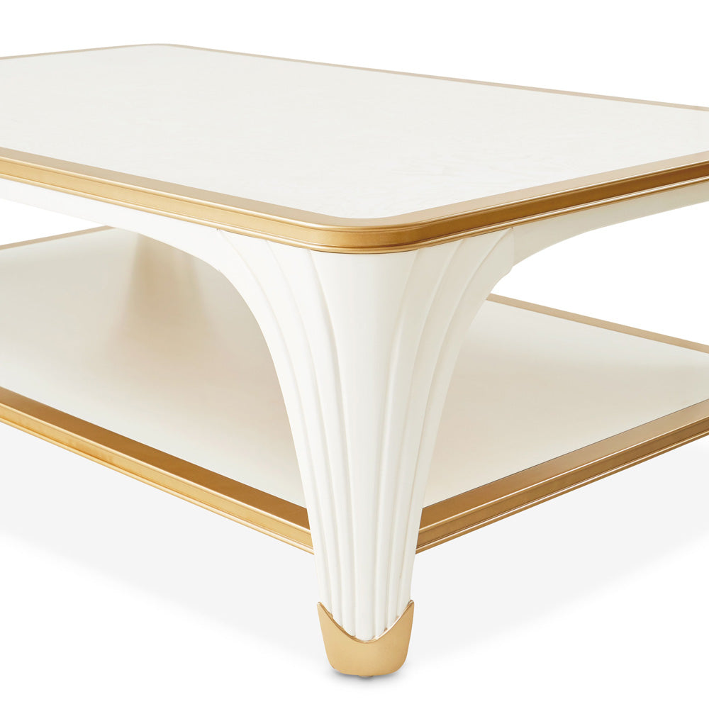 AICO by Michael Amini - La Terrazza Rectangular Cocktail Table - Creamy Pearl - 9092201-112 view 4
