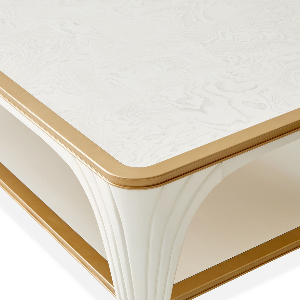 AICO by Michael Amini - La Terrazza Rectangular Cocktail Table - Creamy Pearl - 9092201-112 view 6