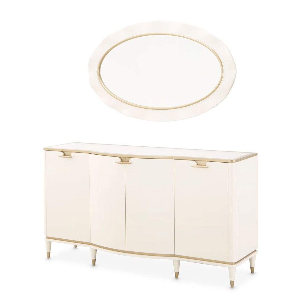 AICO by Michael Amini - La Terrazza Sideboard with Mirror - Creamy Pearl - 9092007-260-112 view 1