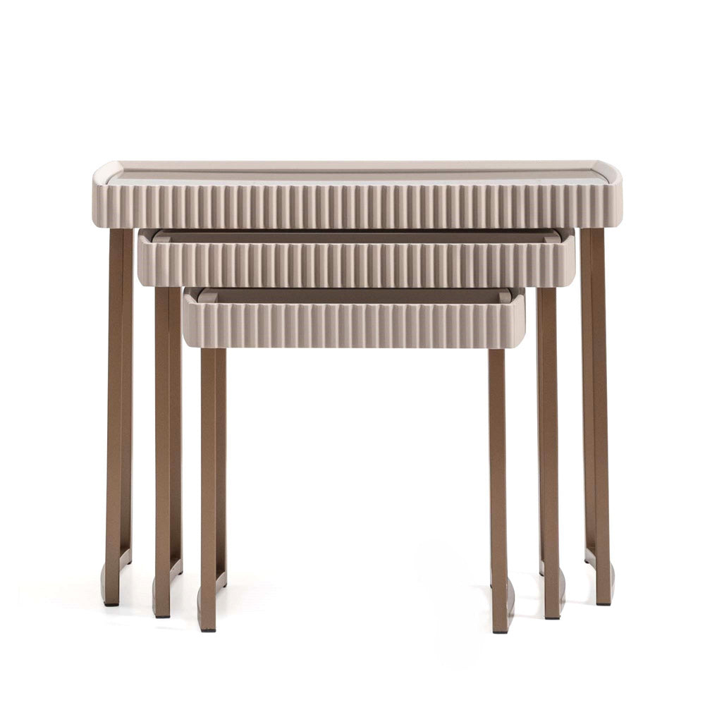 AICO by Michael Amini - Lisbon Nesting Tables, Set of 3 - Silken Cream/Bronze - LFR-LSBN224-144 view 2