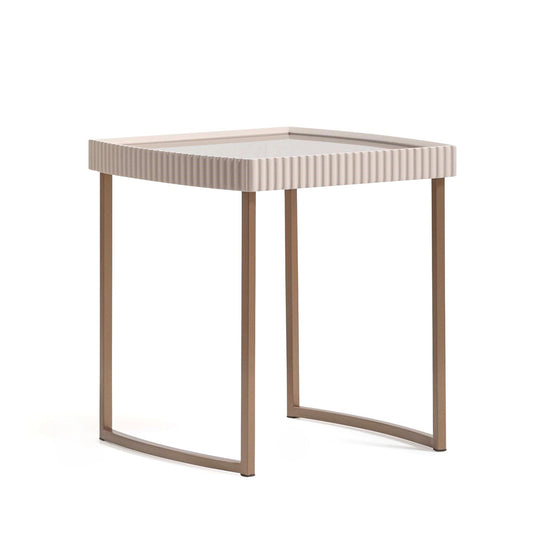AICO by Michael Amini - Lisbon Side Table - Silken Cream/Bronze - LFR-LSBN202-144 view 1