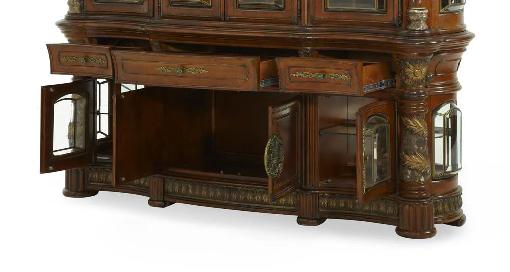 AICO by Michael Amini - Villa Valencia Buffet in Classic Chestnut - 72006-55 view 6