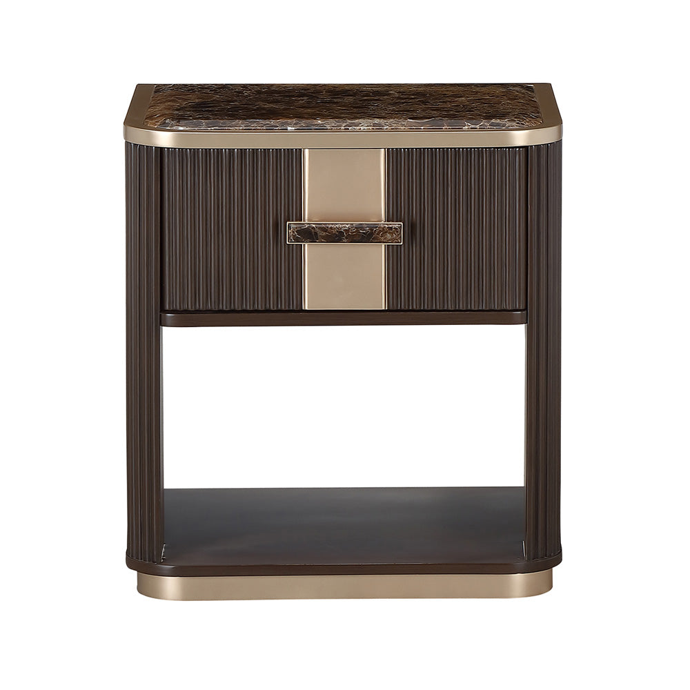 AICO by Michael Amini - West Kensington 1-Drawer Nightstand - Medium Espresso - 9096040-417 view 2