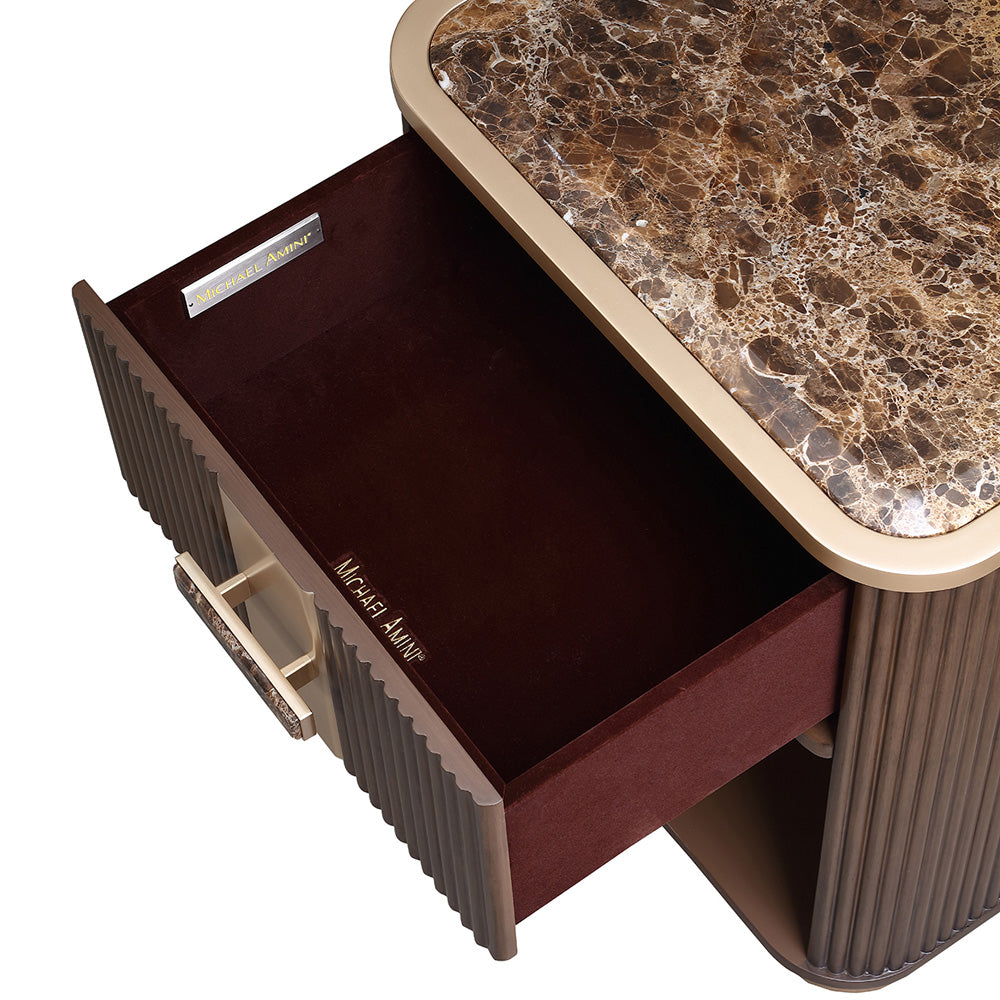 AICO by Michael Amini - West Kensington 1-Drawer Nightstand - Medium Espresso - 9096040-417 view 7