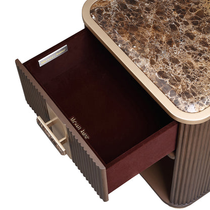 AICO by Michael Amini - West Kensington 1-Drawer Nightstand - Medium Espresso - 9096040-417 view 7