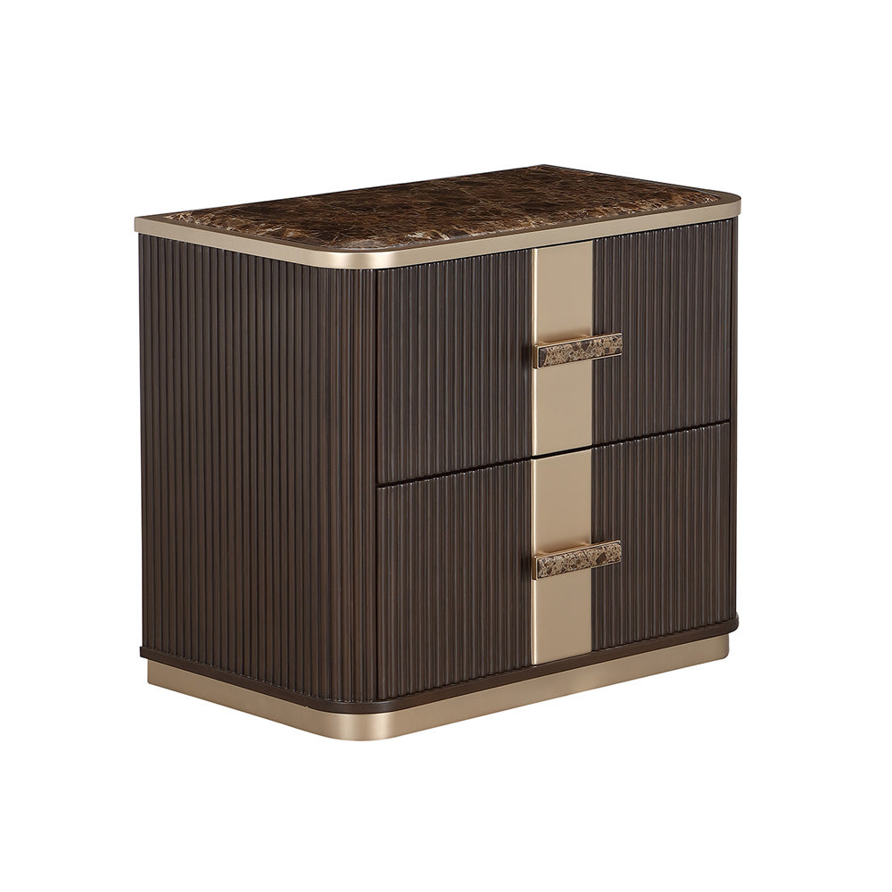 AICO by Michael Amini - West Kensington 2-Drawer Nightstand - Medium Espresso - 9096042-417 view 2