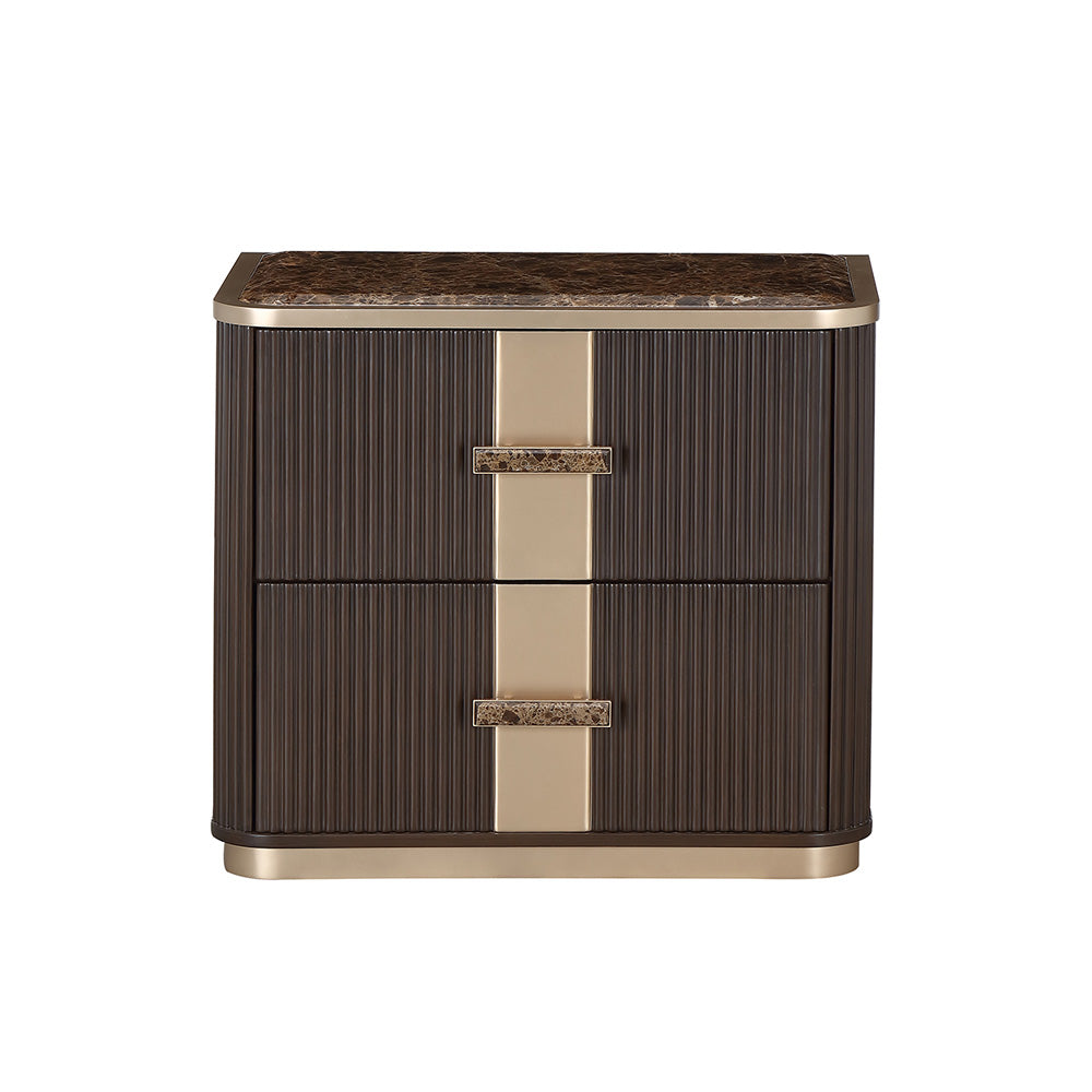 AICO by Michael Amini - West Kensington 2-Drawer Nightstand - Medium Espresso - 9096042-417 view 3