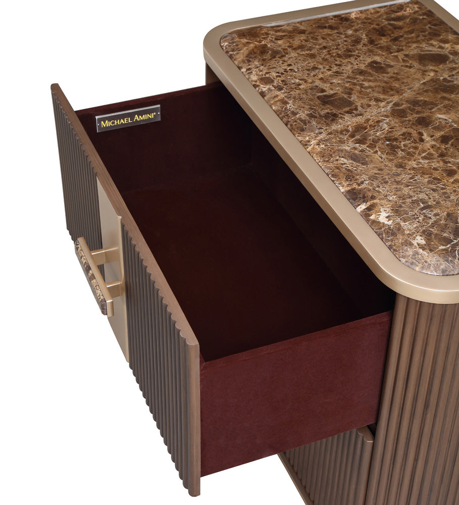 AICO by Michael Amini - West Kensington 2-Drawer Nightstand - Medium Espresso - 9096042-417 view 6