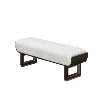 AICO by Michael Amini - West Kensington Accent Bench - Cream Puff/Medium Espresso - 9096904-417 view 1
