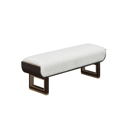 AICO by Michael Amini - West Kensington Accent Bench - Cream Puff/Medium Espresso - 9096904-417 view 3
