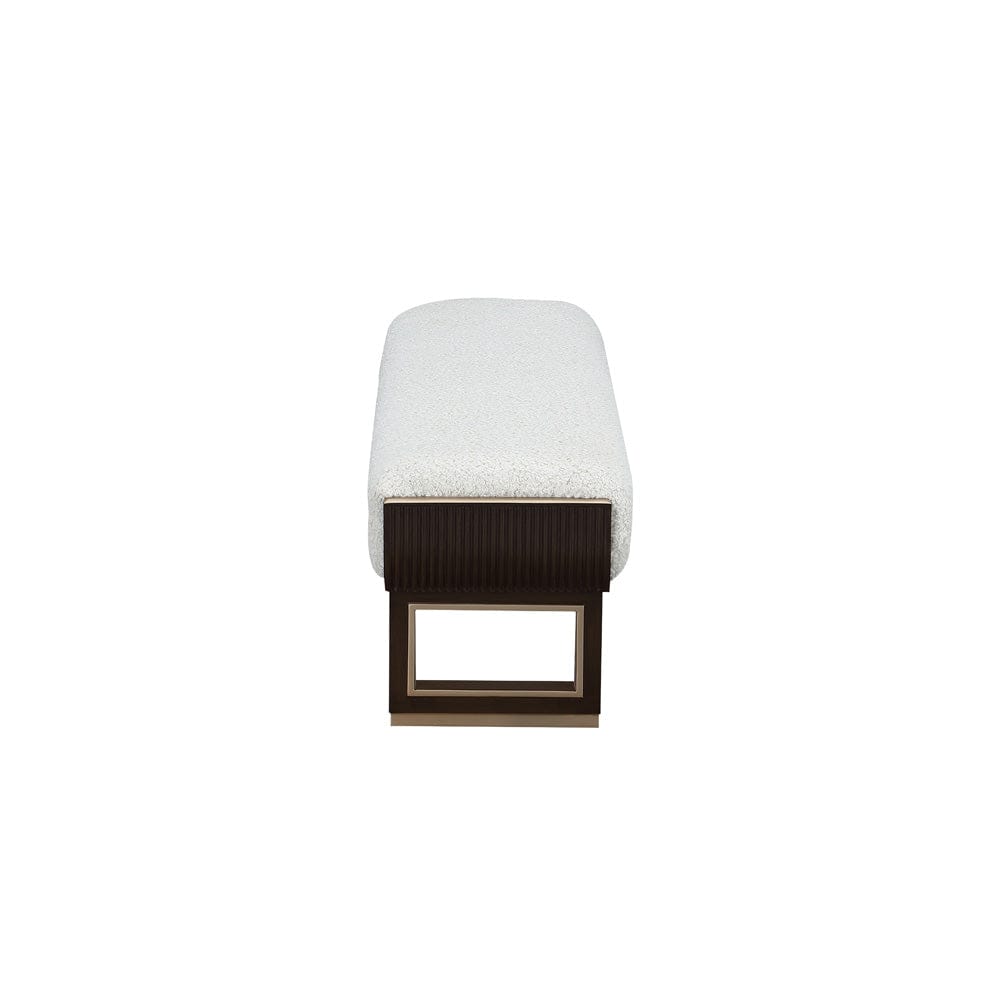 AICO by Michael Amini - West Kensington Accent Bench - Cream Puff/Medium Espresso - 9096904-417 view 4