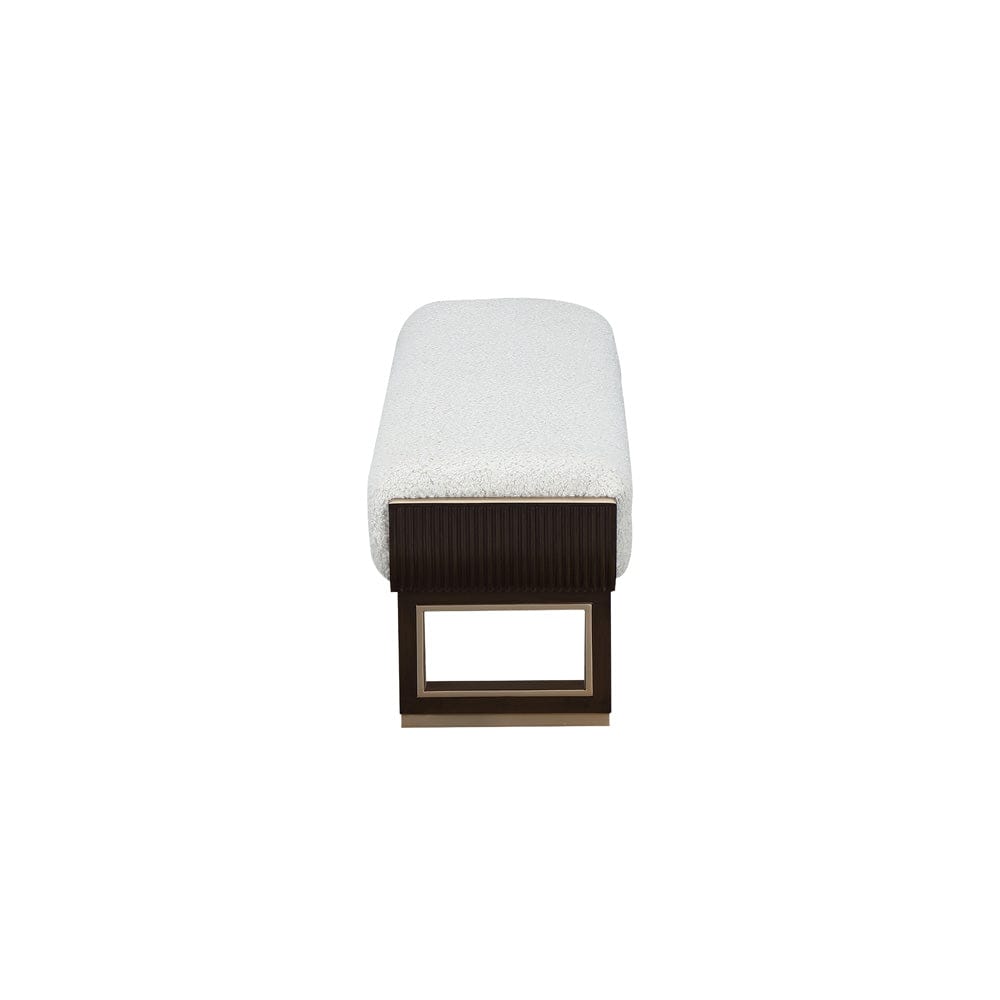 AICO by Michael Amini - West Kensington Accent Bench - Cream Puff/Medium Espresso - 9096904-417 view 5