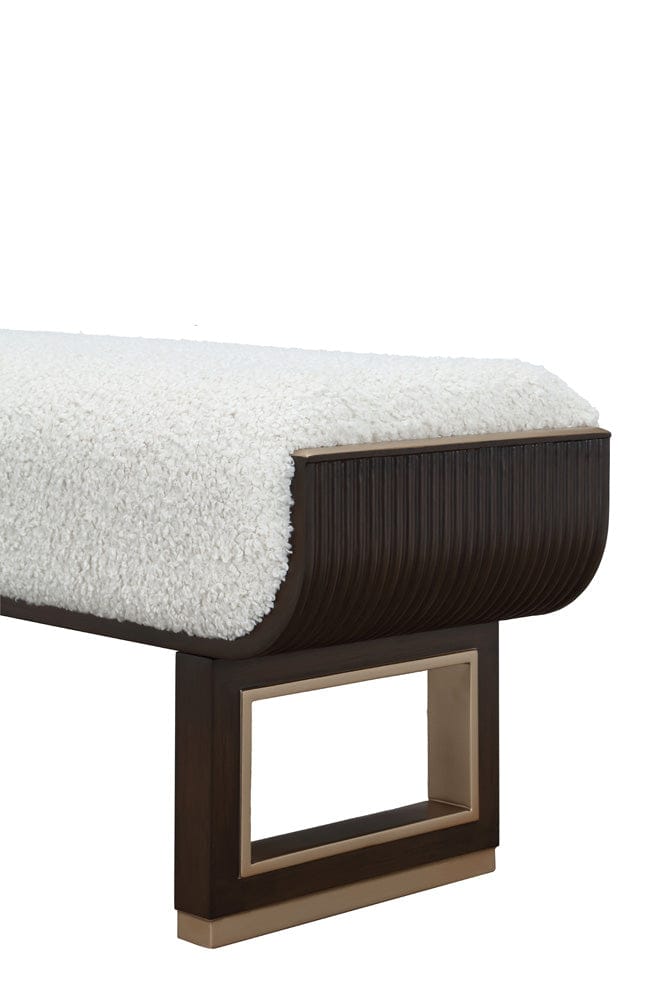 AICO by Michael Amini - West Kensington Accent Bench - Cream Puff/Medium Espresso - 9096904-417 view 6