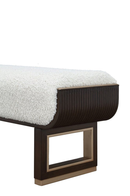 AICO by Michael Amini - West Kensington Accent Bench - Cream Puff/Medium Espresso - 9096904-417 view 6