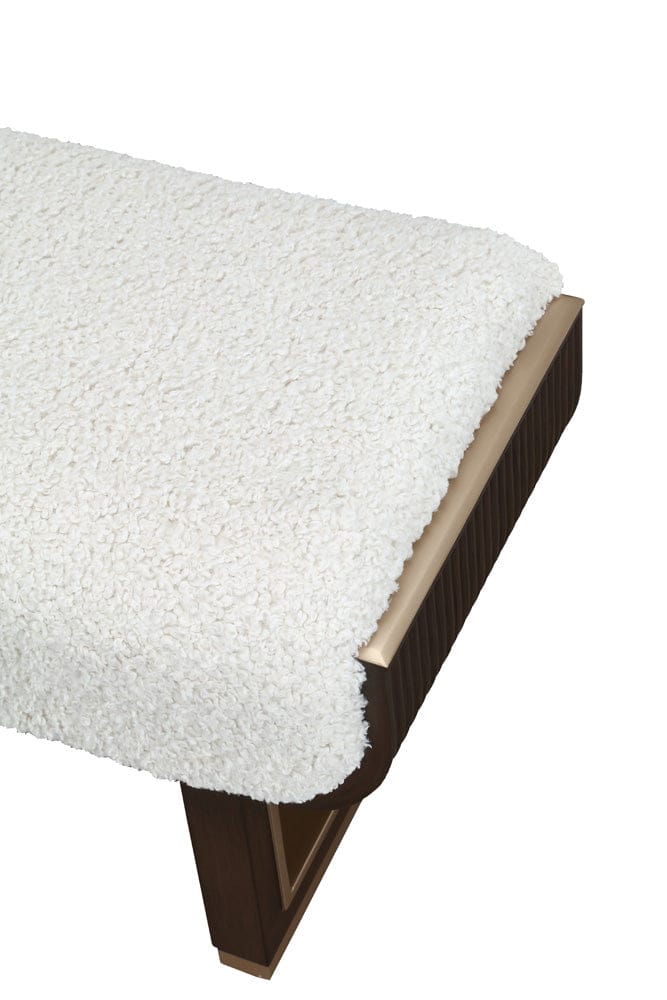 AICO by Michael Amini - West Kensington Accent Bench - Cream Puff/Medium Espresso - 9096904-417 view 7