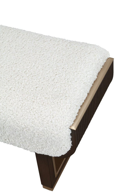 AICO by Michael Amini - West Kensington Accent Bench - Cream Puff/Medium Espresso - 9096904-417 view 7