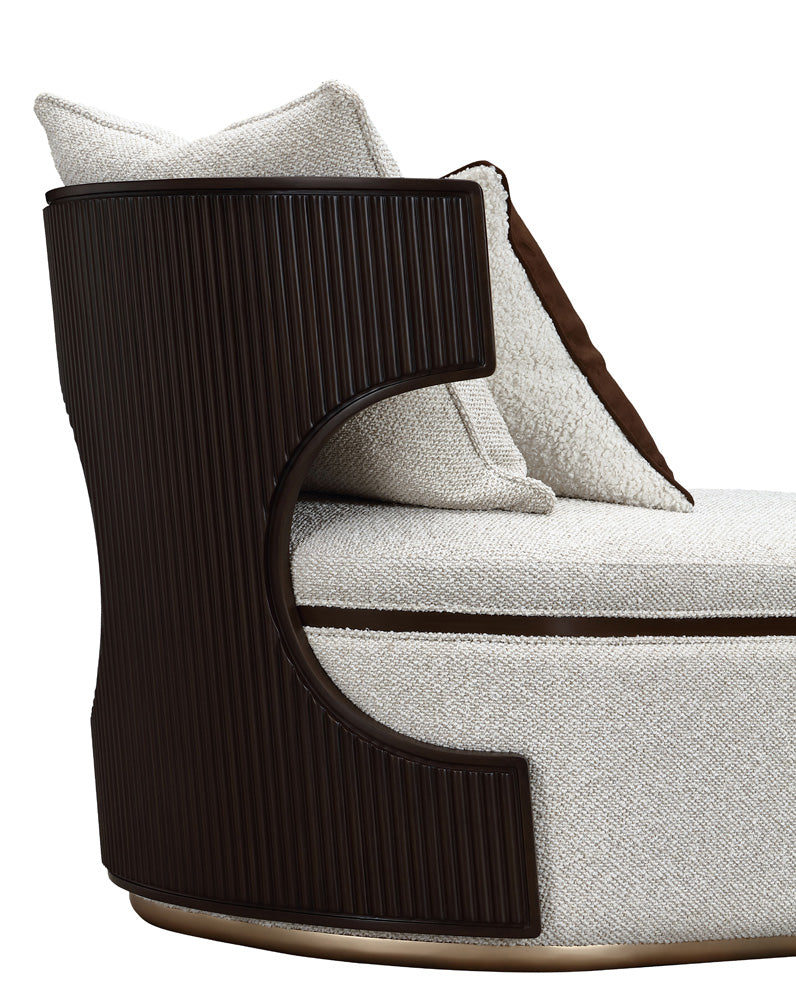 AICO by Michael Amini - West Kensington Chaise - Buff/Medium Espresso - 9096841-BUFF-417 view 9
