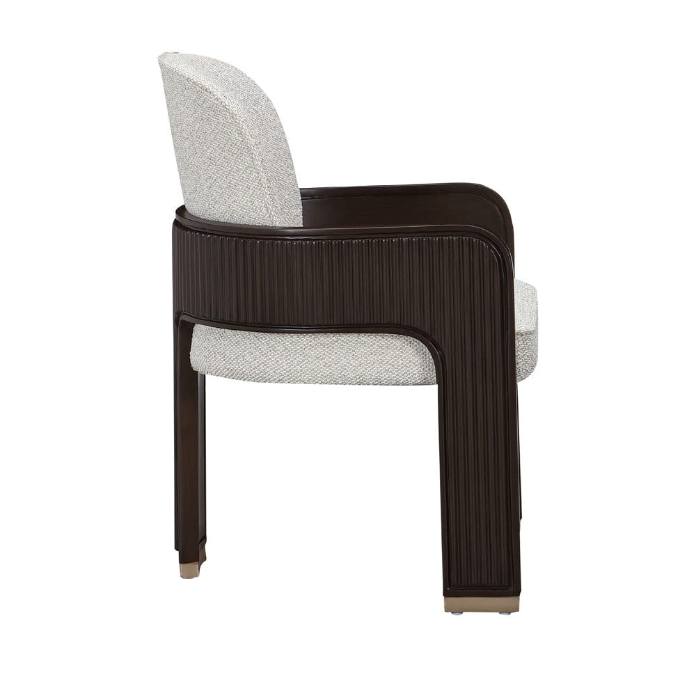 AICO by Michael Amini - West Kensington Dining Arm Chair - Buff/Medium Espresso - 9096004A-417 view 2