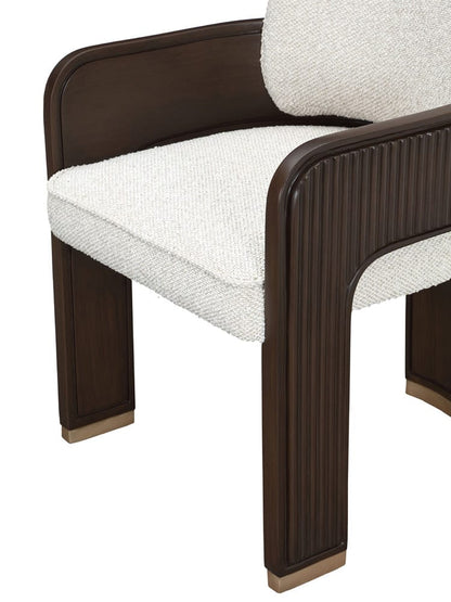 AICO by Michael Amini - West Kensington Dining Arm Chair - Buff/Medium Espresso - 9096004A-417 view 6