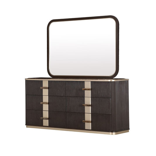 AICO by Michael Amini - West Kensington Dresser with Mirror - Medium Espresso - 9096050SA-260-417 view 1