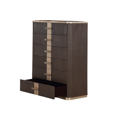 AICO by Michael Amini - West Kensington Highboy Chest Medium Espresso - 9096070SA-417 view 6